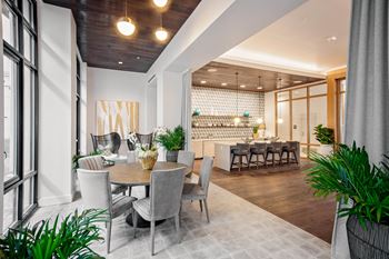 Club room with gourmet kitchen